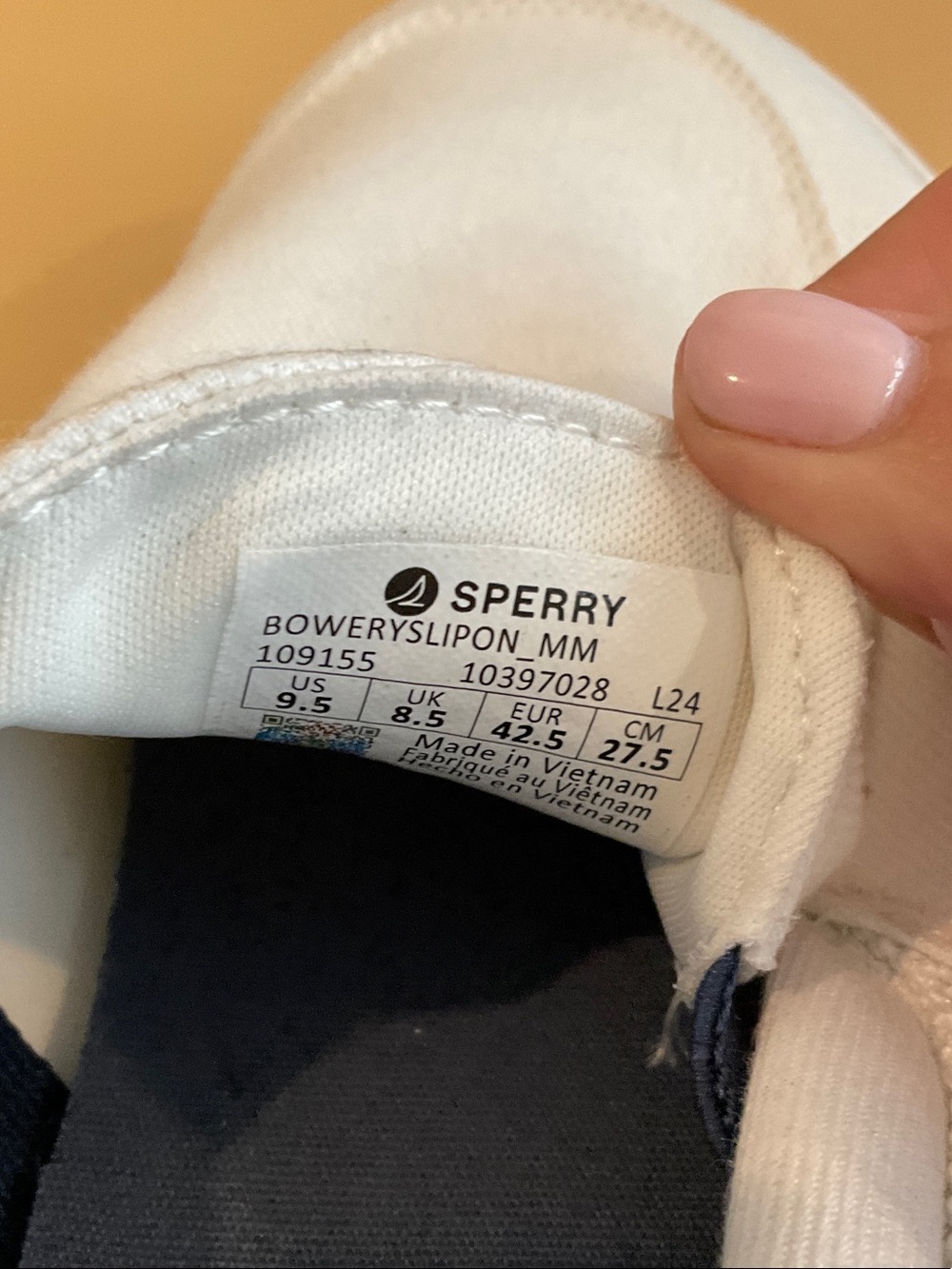 Sperry Men's Slip-On Canvas Sneakers in White - Picture 6 of 9